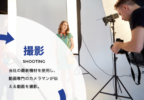 撮影 SHOOTING 当社の最新機材を使用し、動画専門のカメラマンが伝える動画を撮影。